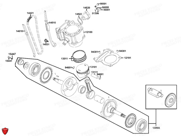 Cylindre Piston KYMCO Pieces MAXXER 300 EVO T3B (LA60PE)