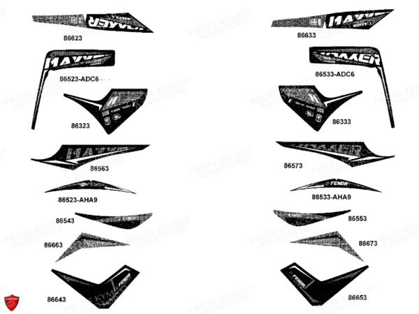 Decors KYMCO Pieces MAXXER 300 EVO T3B (LA60PE)