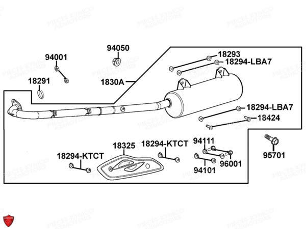 Echappement KYMCO Pieces MAXXER 300 EVO T3B (LA60PE)