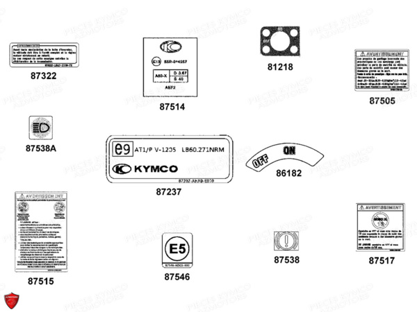 Label De Securite KYMCO Pieces MAXXER 300 EVO T3B (LA60PE)