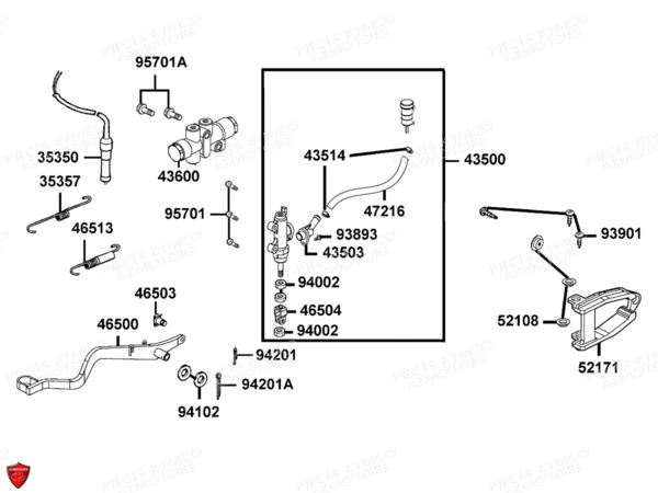 MAITRE CYLINDRE ARRIERE-SELECTION pour MAXXER 300 EVO T3B