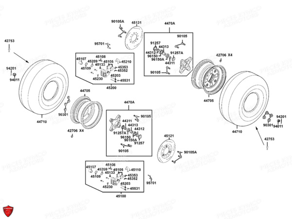 ROUES_AVANT KYMCO Pieces MAXXER 300 EVO T3B (LA60PE)
(CHASSIS RFBZ700),(CHASSIS RFBZ701)