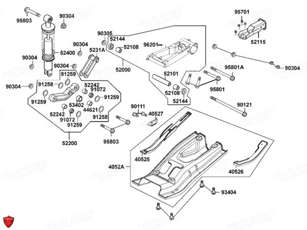 Suspension Arriere KYMCO Pieces MAXXER 300 EVO T3B (LA60PE)