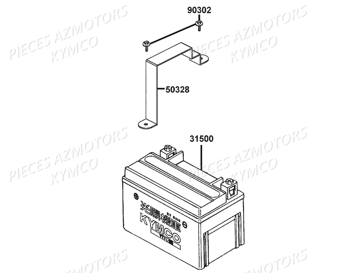BATTERIE YTX12-BS YUASA (ORIGINE) KYMCO pour BATTERIE de MAXXER 300 SE