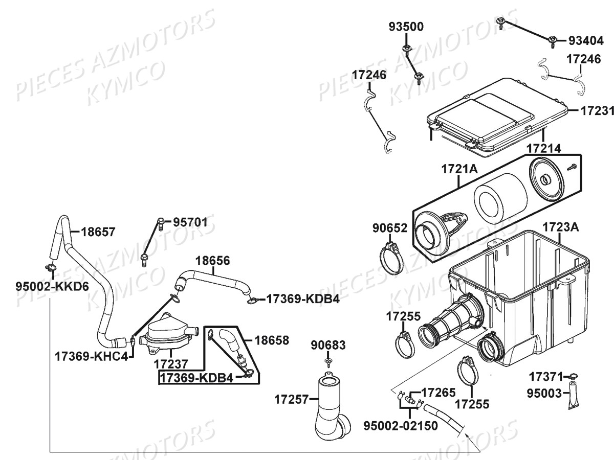 Boite A Air KYMCO Pieces MAXXER 300 SE EURO 2 (LA60FH)