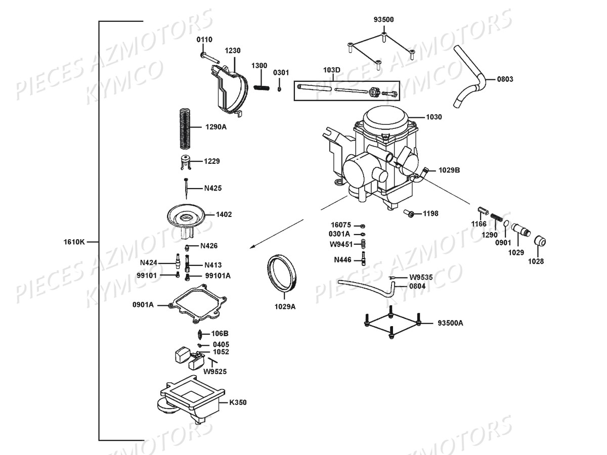 CARBURATION KYMCO Pieces MAXXER 300 SE EURO 2 (LA60FH)