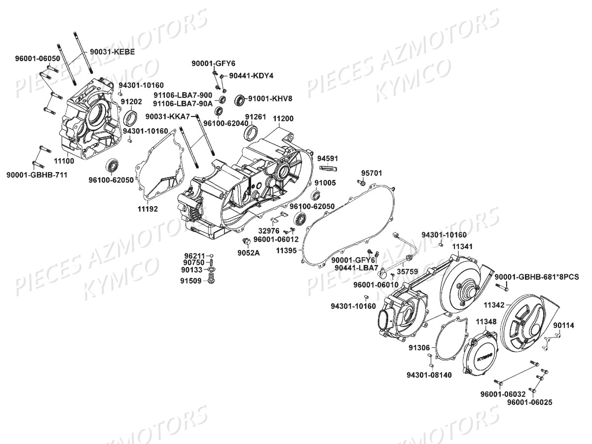 Carters Moteur KYMCO Pieces MAXXER 300 SE EURO 2 (LA60FH)