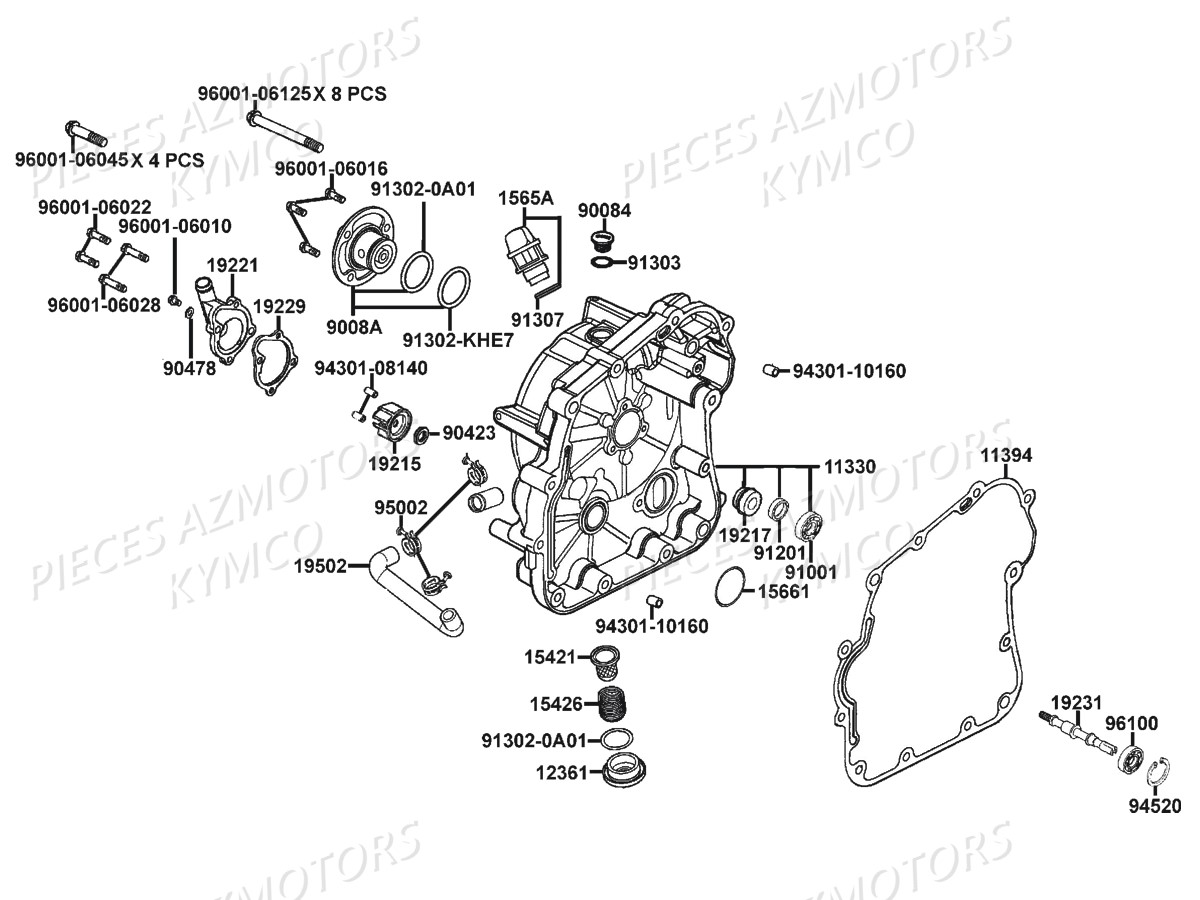 CARTER DROIT POMPE A HUILE KYMCO MAXXER 300 SE