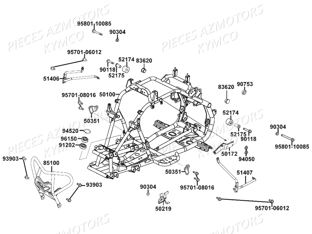 Chassis KYMCO Pieces MAXXER 300 SE EURO 2 (LA60FH)