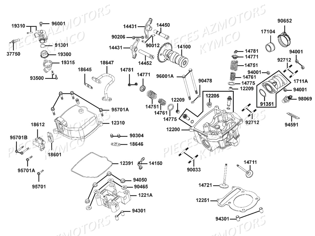 CULASSE KYMCO Pieces MAXXER 300 SE EURO 2 (LA60FH)