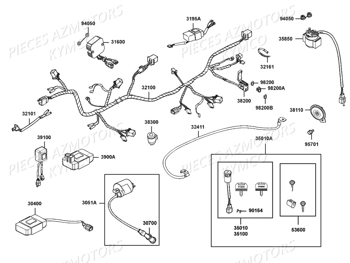 EQUIPEMENT-ELECTRIQUE KYMCO Pieces MAXXER 300 SE EURO 2 (LA60FH)