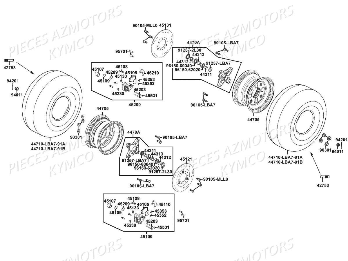 ROUES AVANT pour MAXXER 300 SE