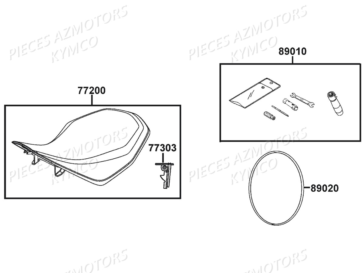 Selle KYMCO Pieces MAXXER 300 SE EURO 2 (LA60FH)