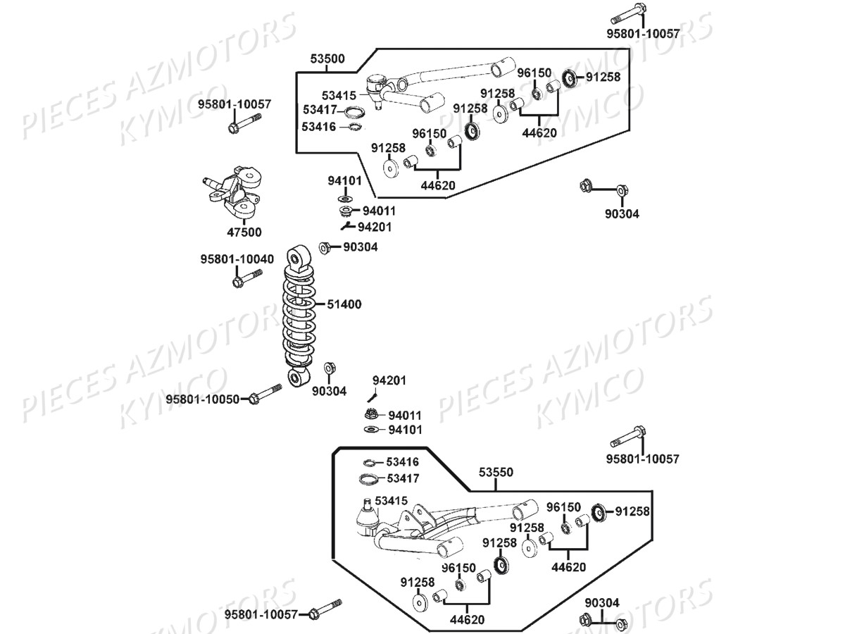 SUSPENSION-AVANT-GAUCHE pour MAXXER 300 SE