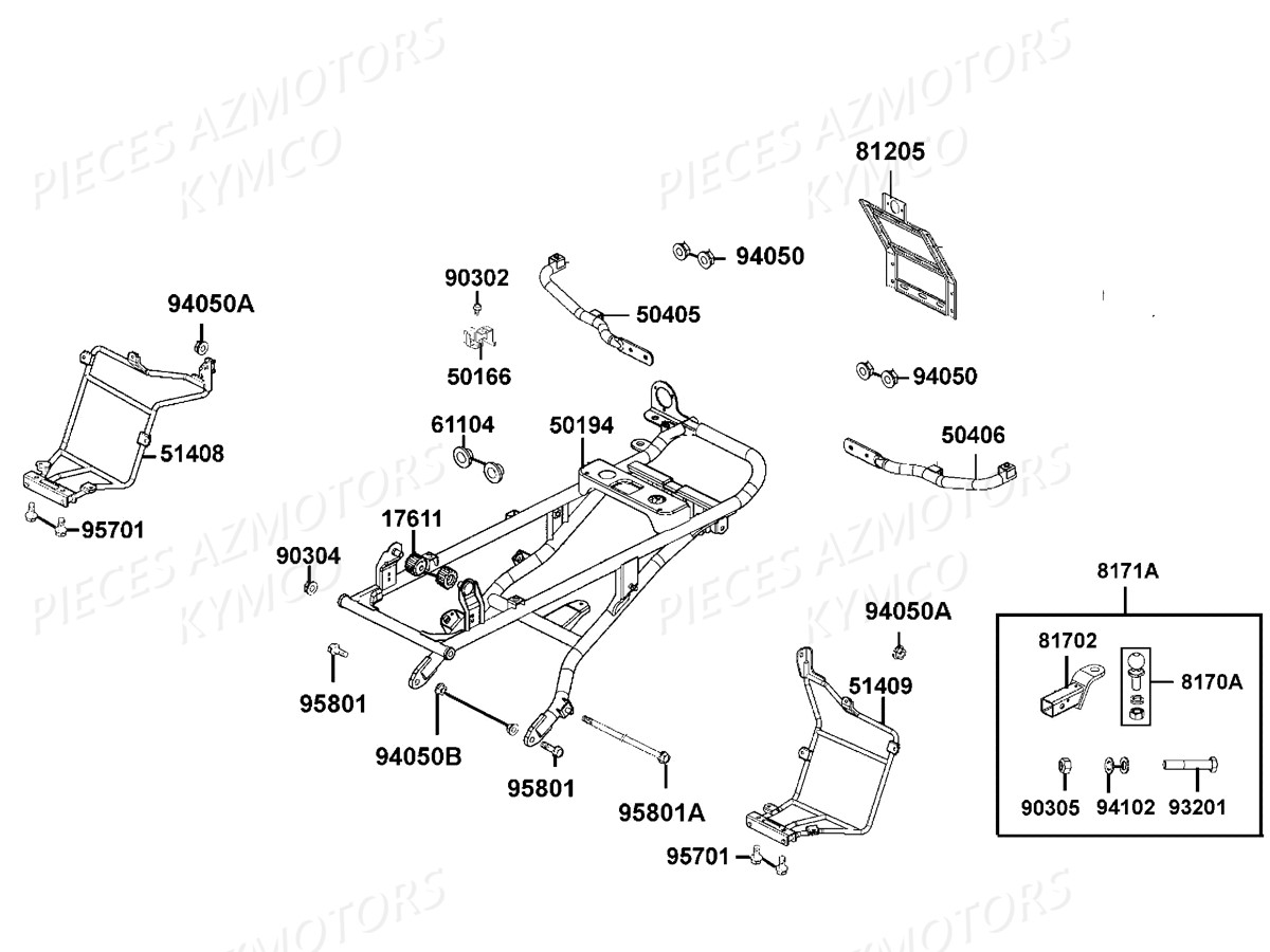 BOUCLE ARRIERE KYMCO MAXXER 300 T3B