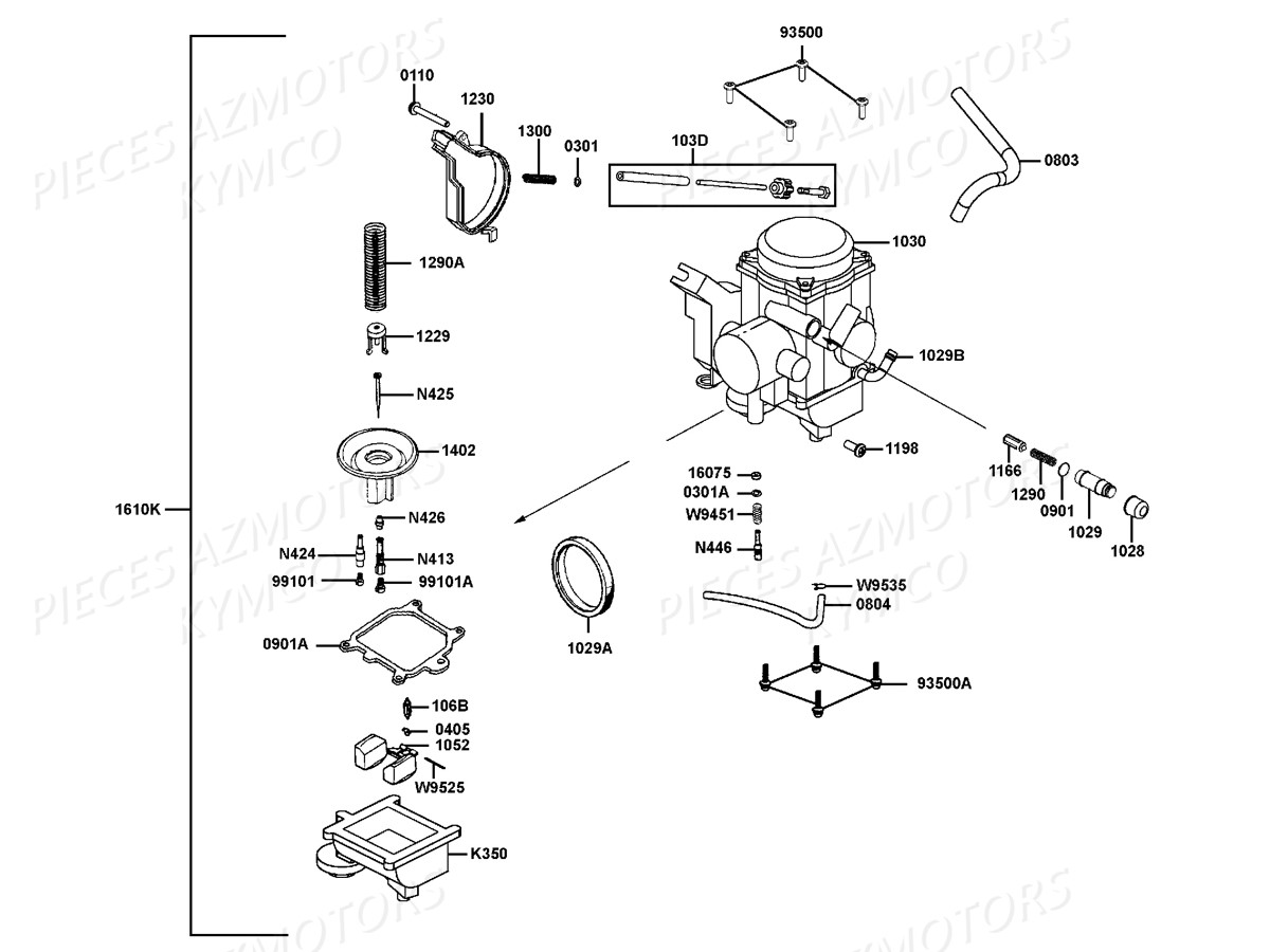 Carburation KYMCO Pieces MAXXER 300 T3B (LA60PD)