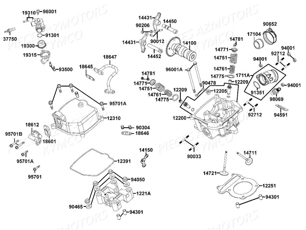 CULASSE KYMCO Pieces MAXXER 300 T3B (LA60PD)
(CHASSIS RFBZ700),(CHASSIS RFBZ701)