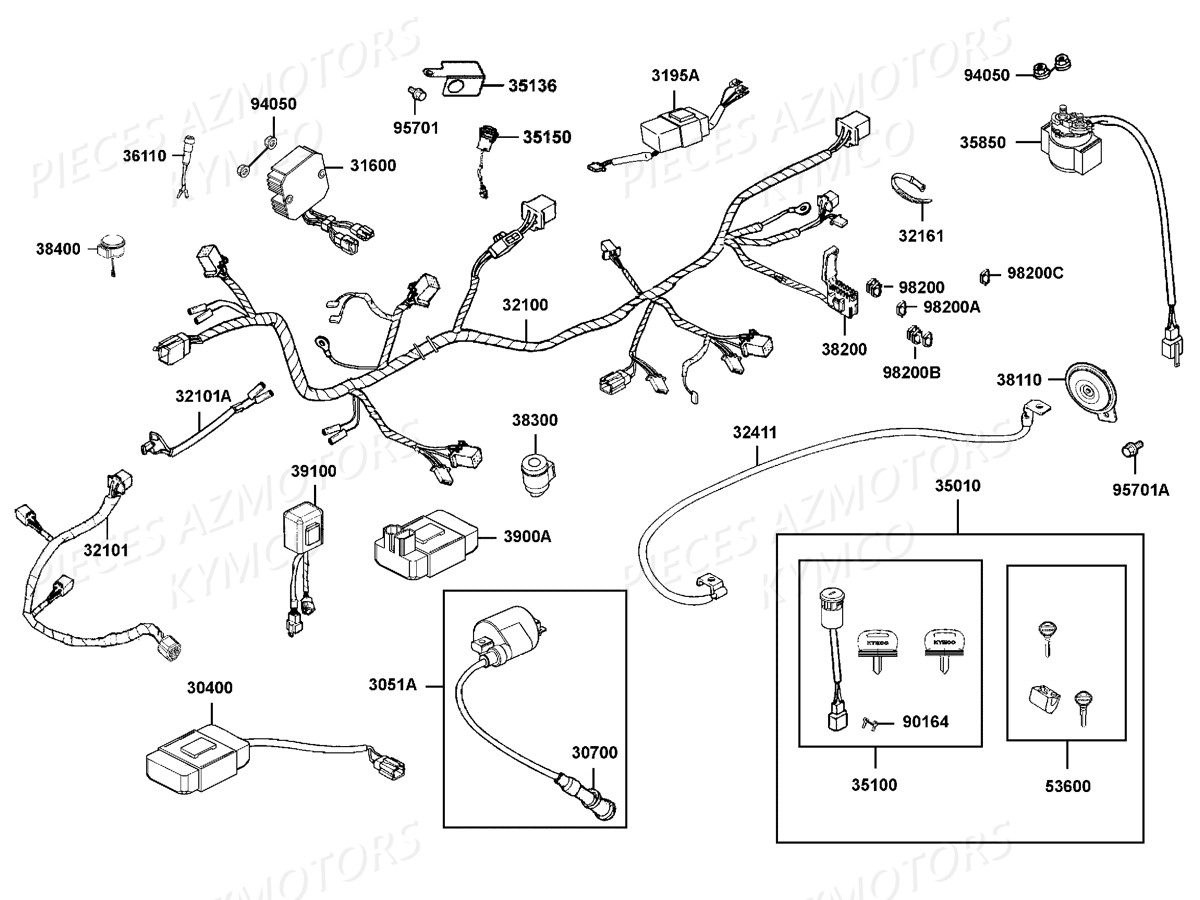 EQUIPEMENT_ELECTRIQUE KYMCO Pieces MAXXER 300 T3B (LA60PD)
(CHASSIS RFBZ700),(CHASSIS RFBZ701)