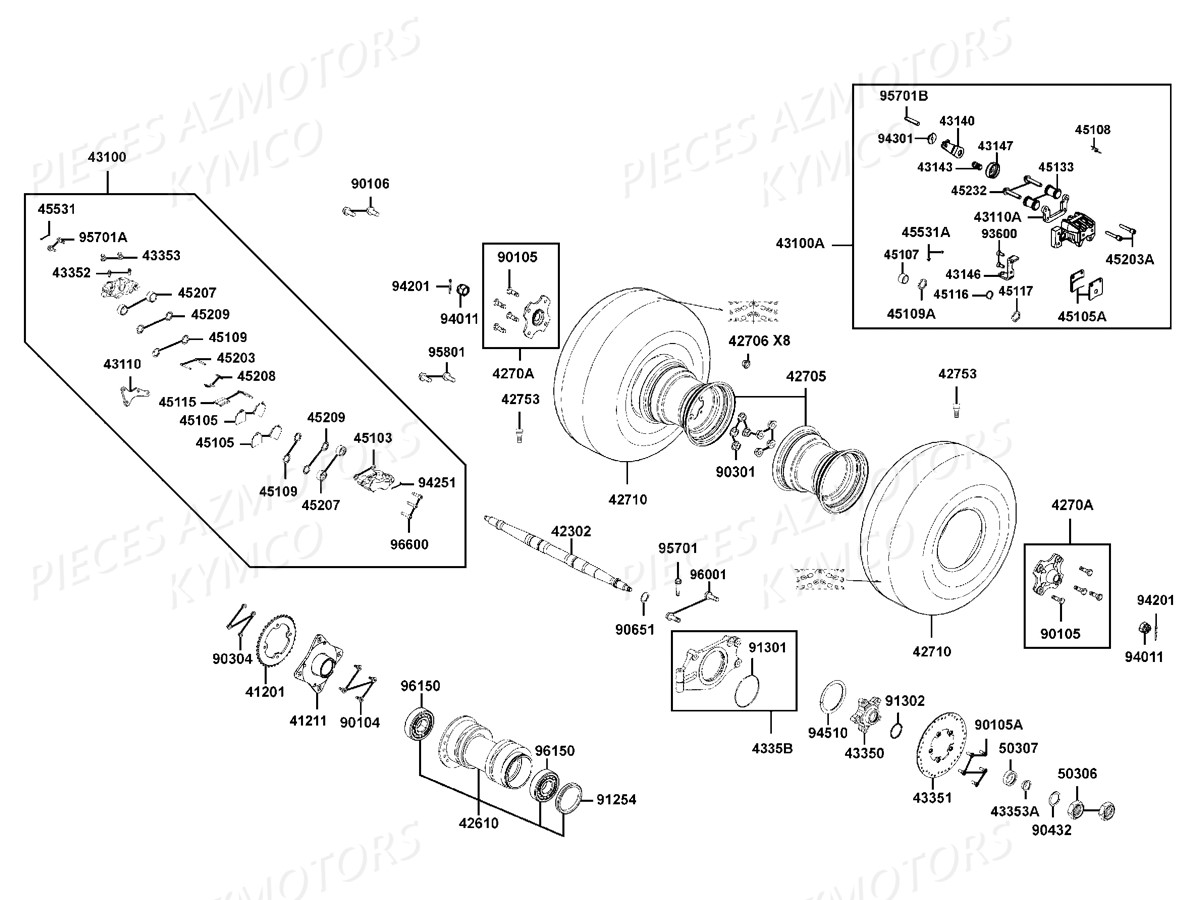 ROUES_ARRIERE KYMCO Pieces MAXXER 300 T3B (LA60PD)
(CHASSIS RFBZ700),(CHASSIS RFBZ701)