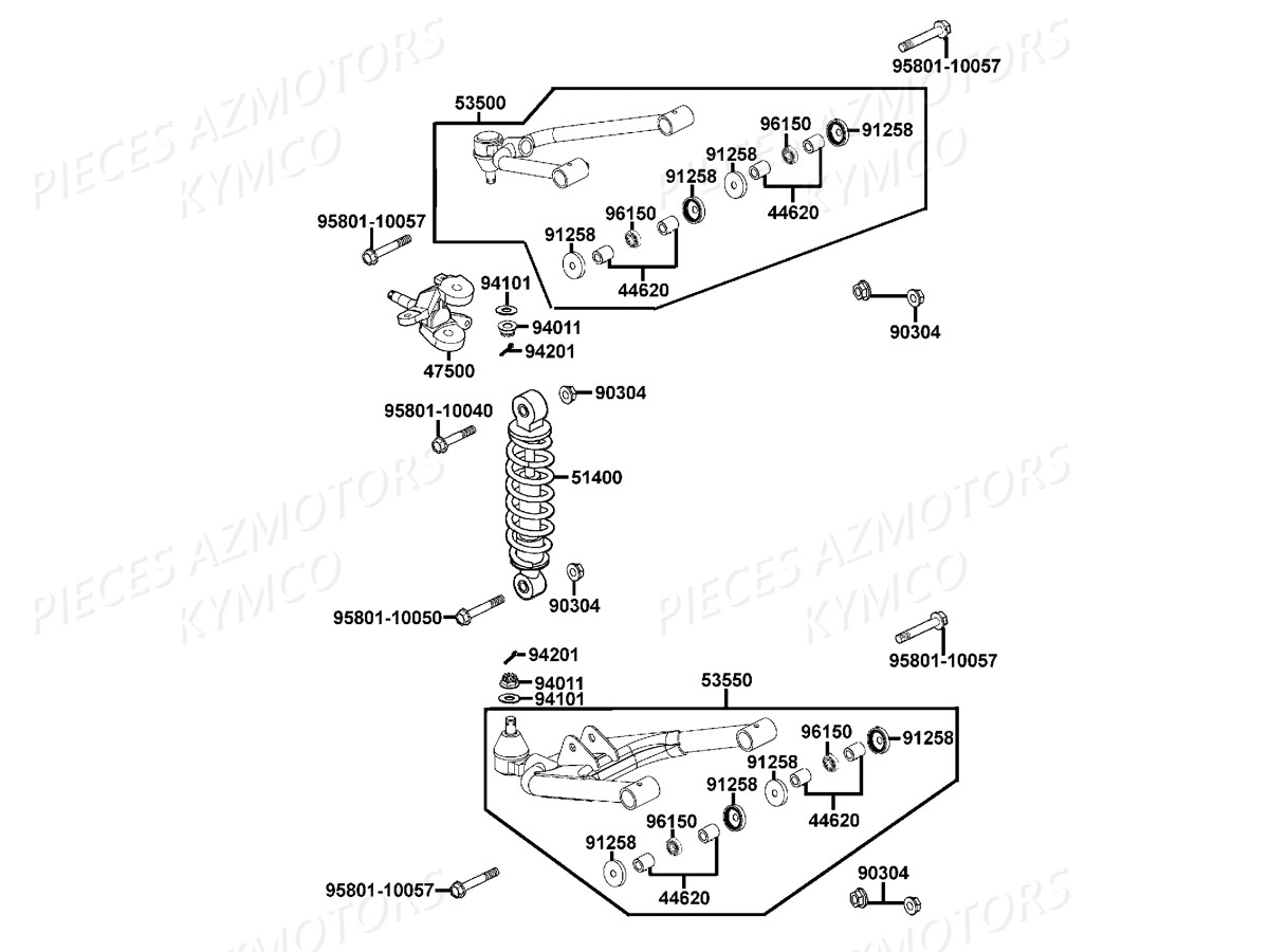 Suspension Avant Gauche KYMCO Pieces MAXXER 300 T3B (LA60PD)