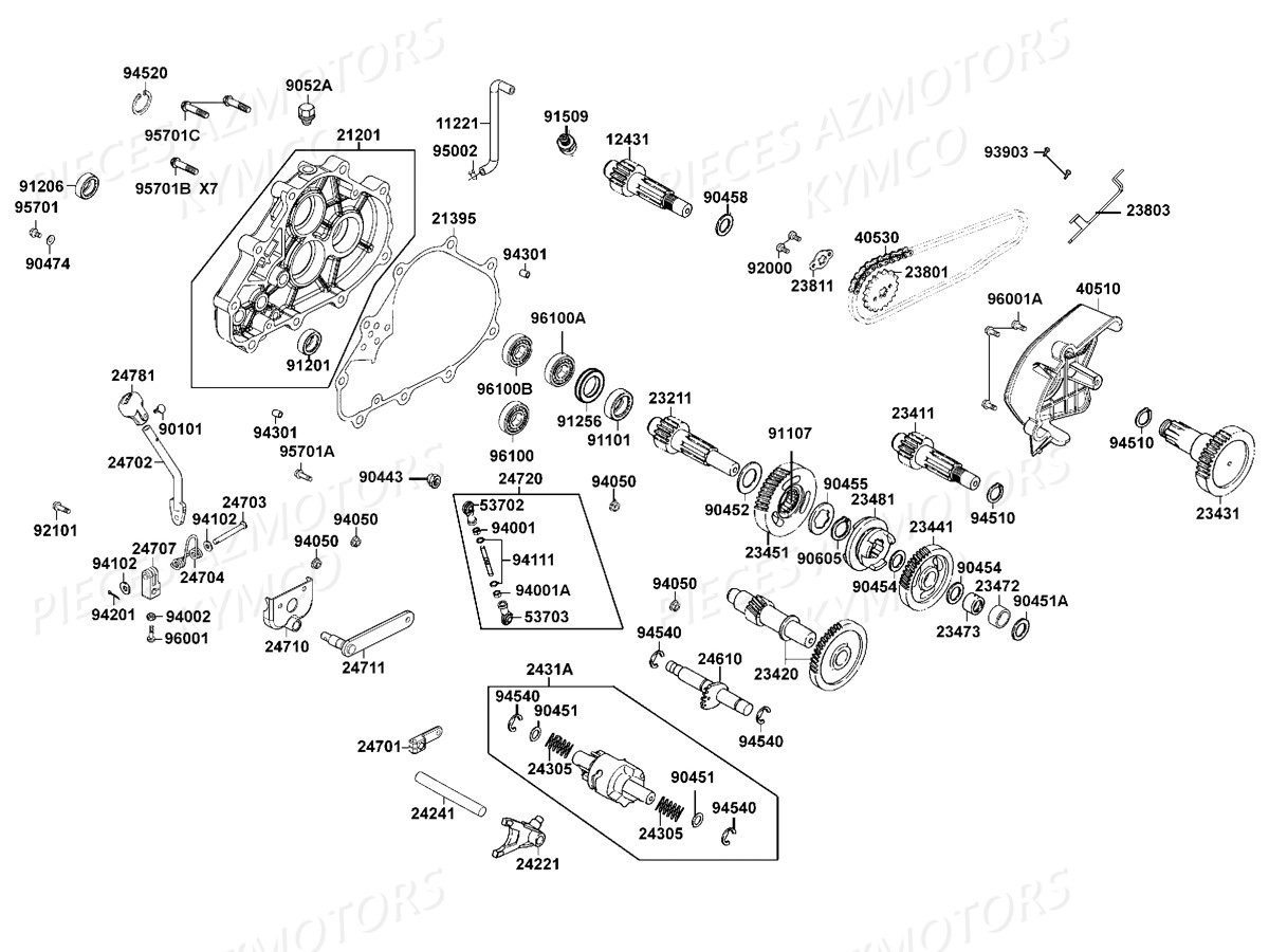 TRANSMISSION_PRIMAIRE KYMCO Pieces MAXXER 300 T3B (LA60PD)
(CHASSIS RFBZ700),(CHASSIS RFBZ701)