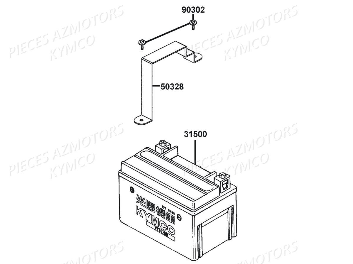 Batterie AZMOTORS Pièces MAXXER 300 US 4T EURO2 (LA60FD)