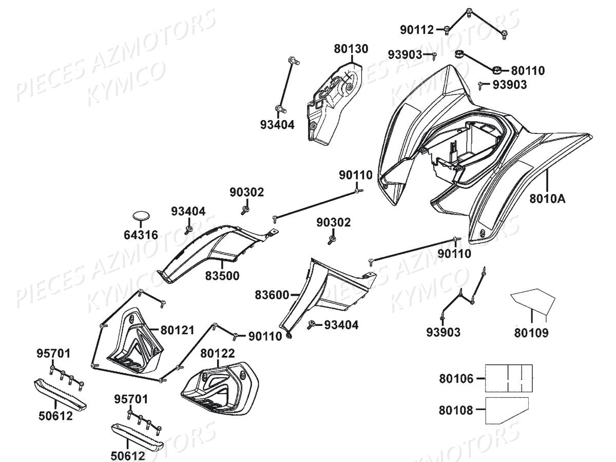 CARENAGES ARRIERES AZMOTORS MAXXER 300 US