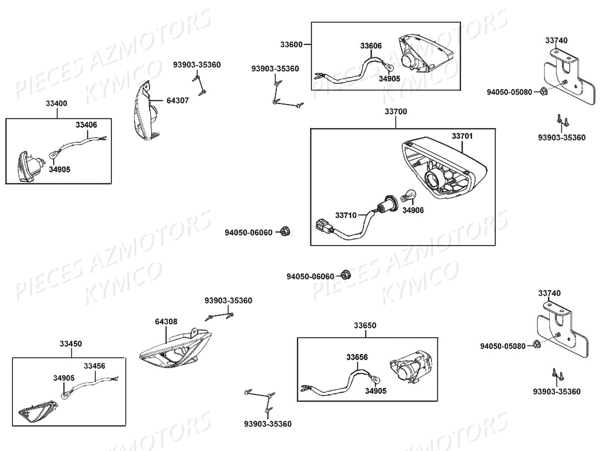 CLIGNOTANTS FEU ARRIERE AZMOTORS MAXXER 300 US