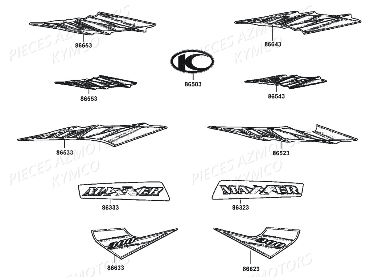 Decors KYMCO Pièces MAXXER 300 US 4T EURO2 (LA60FD)