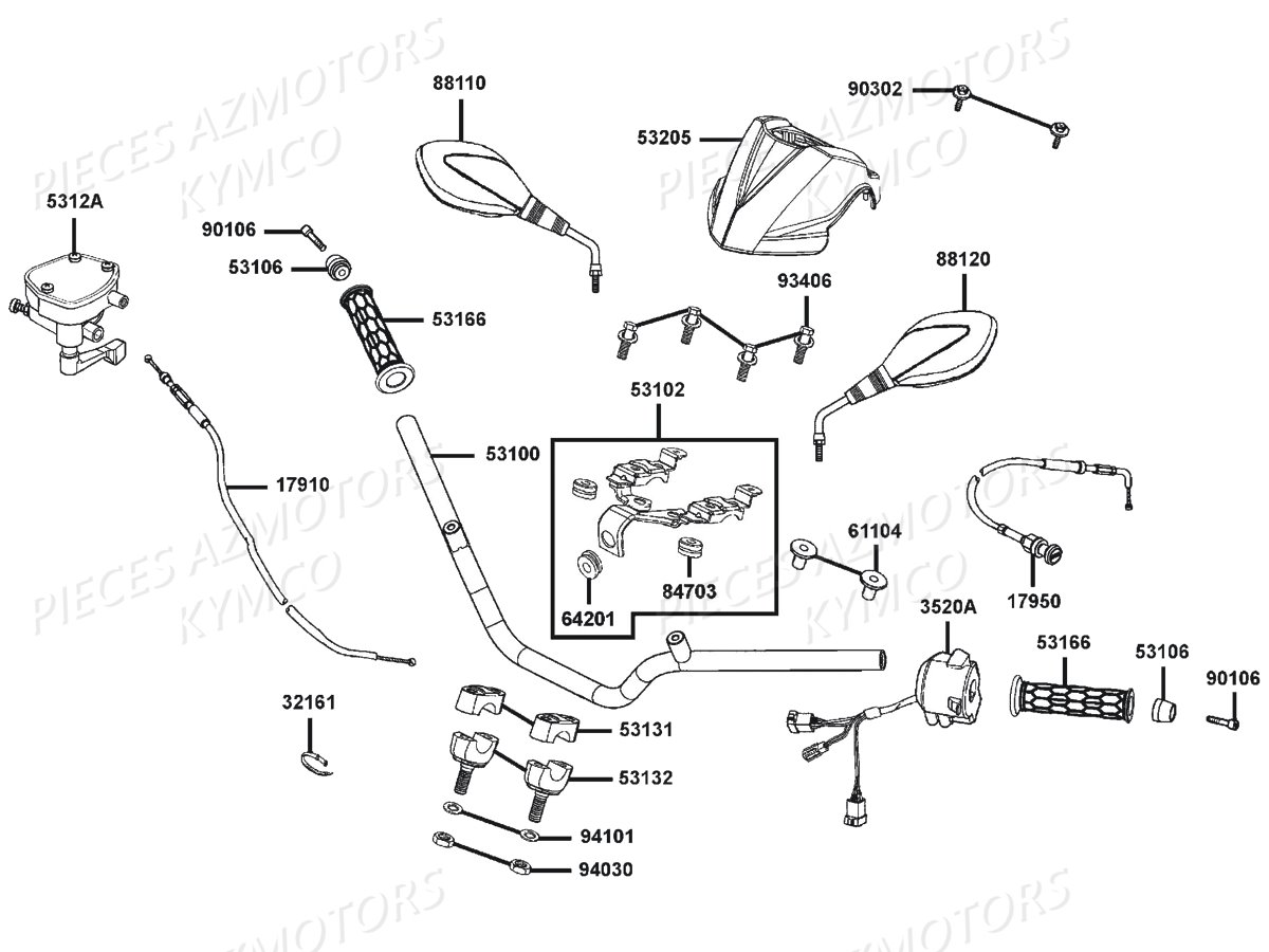 GUIDON RETROVISEURS pour MAXXER 300 US