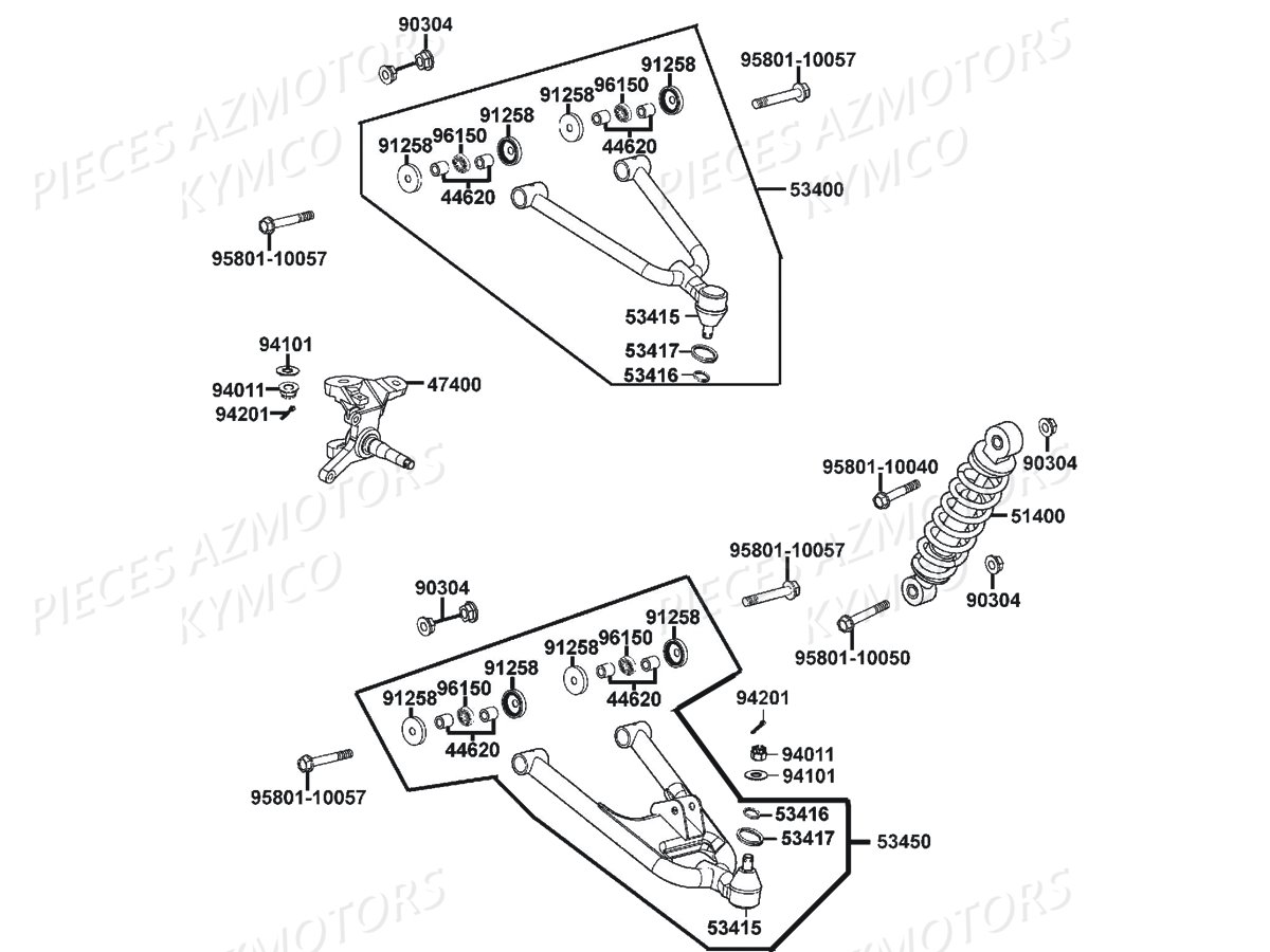 SUSPENSION AVANT DROITE pour MAXXER 300 US