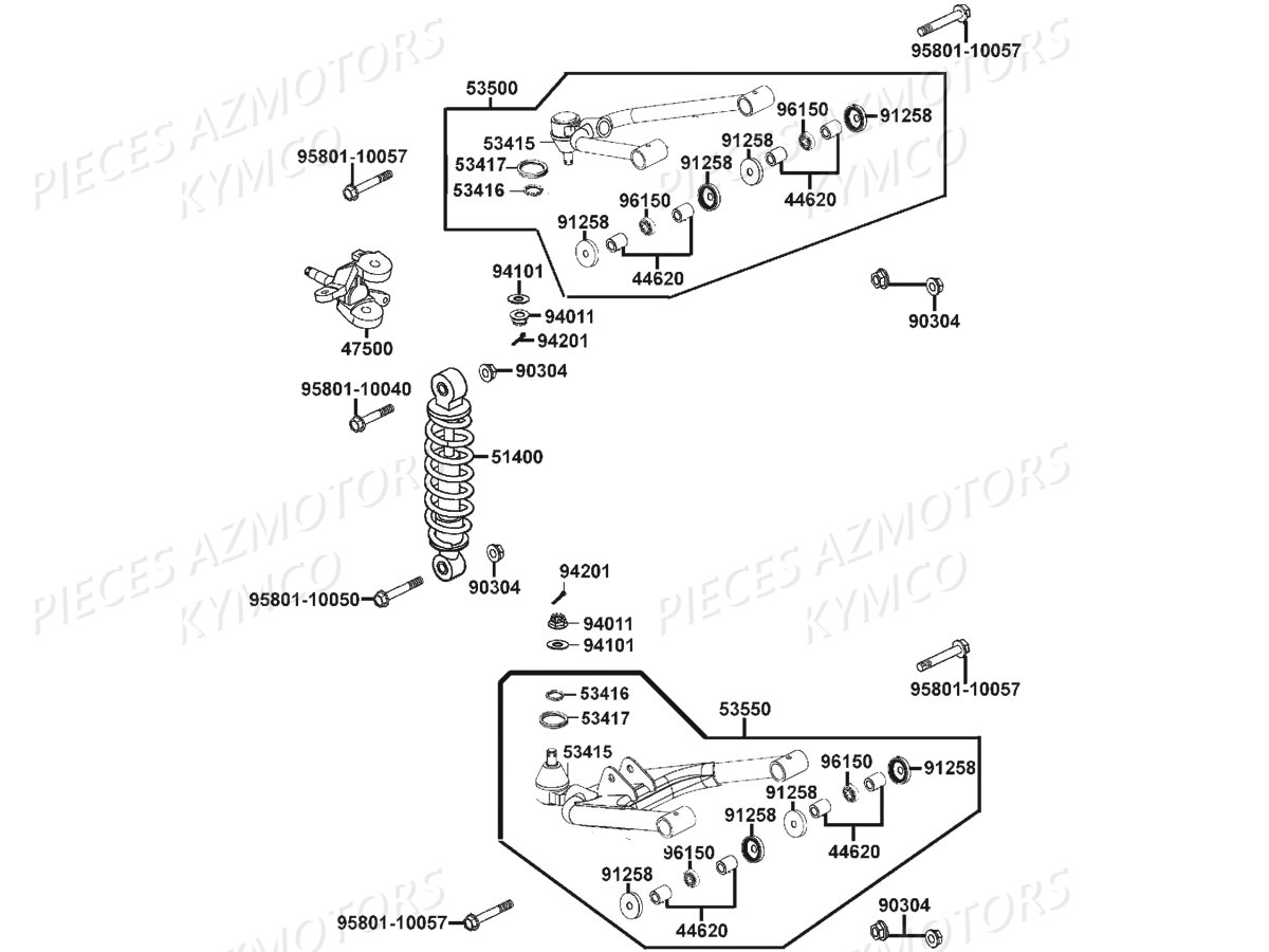 SUSPENSION AVANT GAUCHE pour MAXXER 300 US