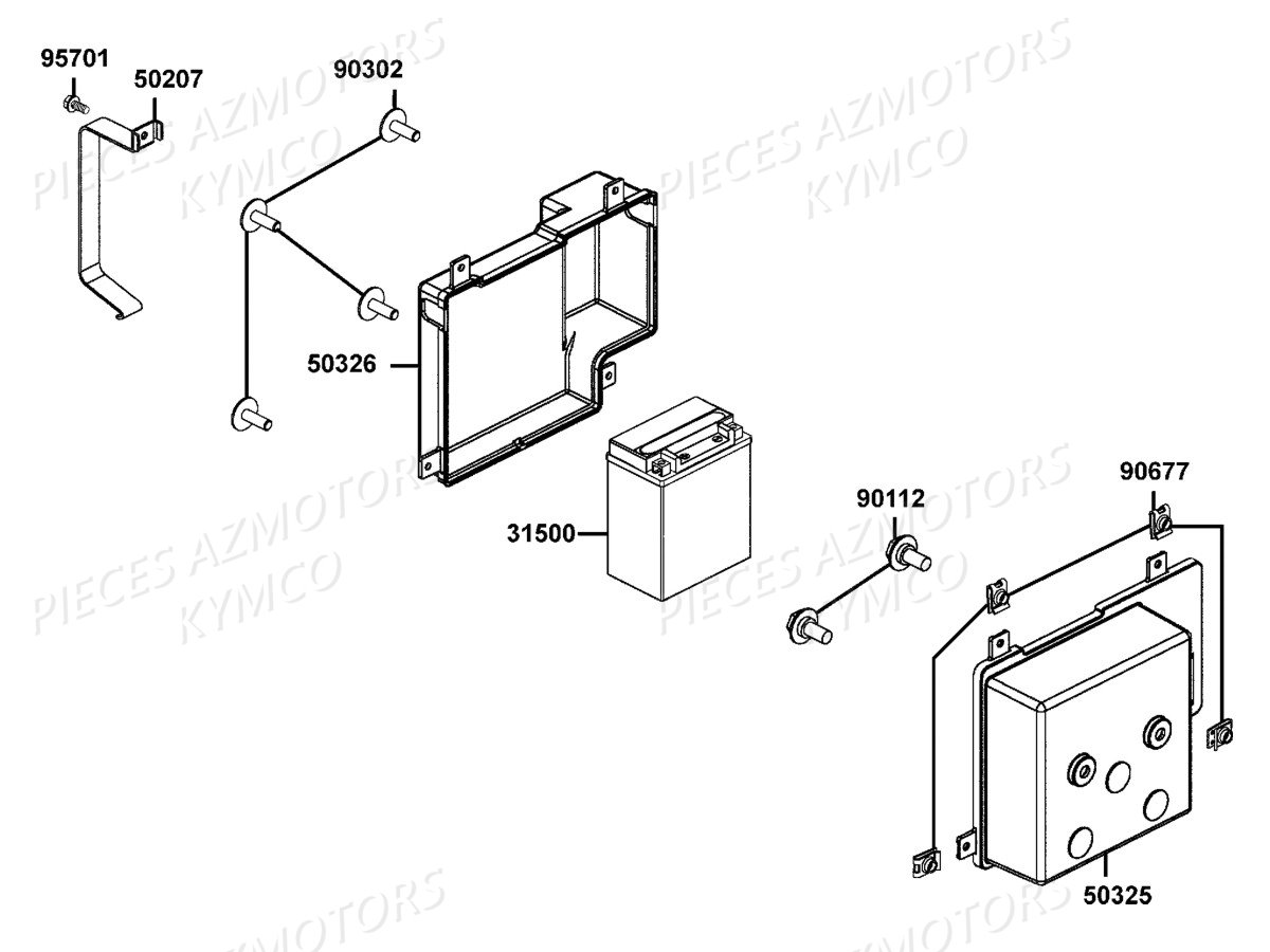 Batterie KYMCO Pieces MAXXER 400 IRS 4T EURO2 (LB70AD/LB70BD)