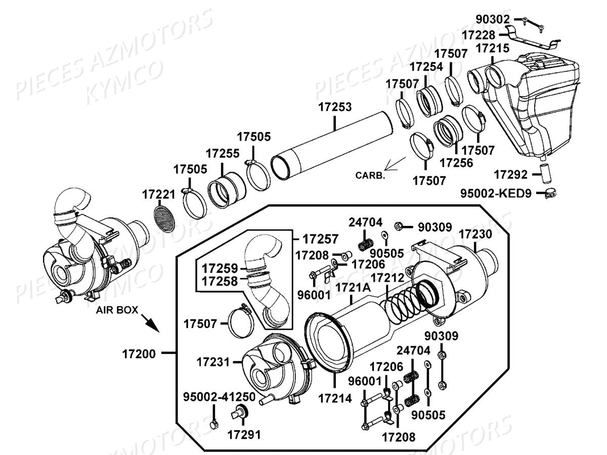Boite A Air KYMCO Pieces MAXXER 400 IRS 4T EURO2 (LB70AD/LB70BD)