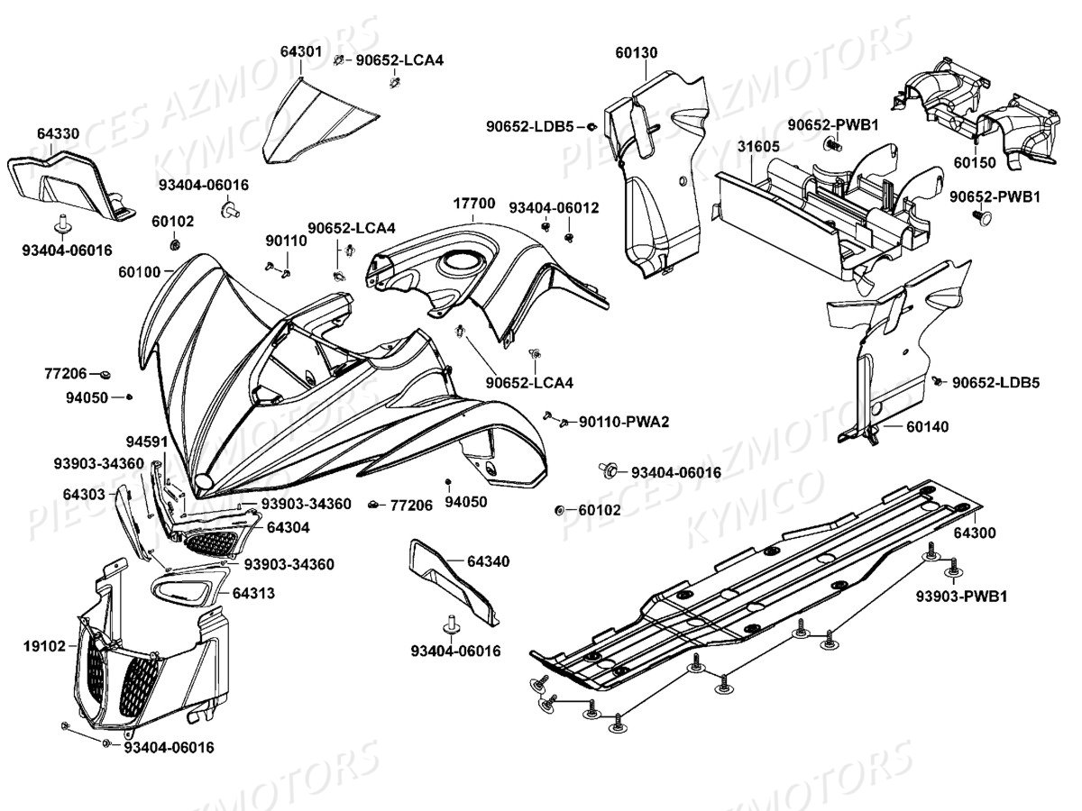 CARENAGES AVANT KYMCO MAXXER 400 IRS