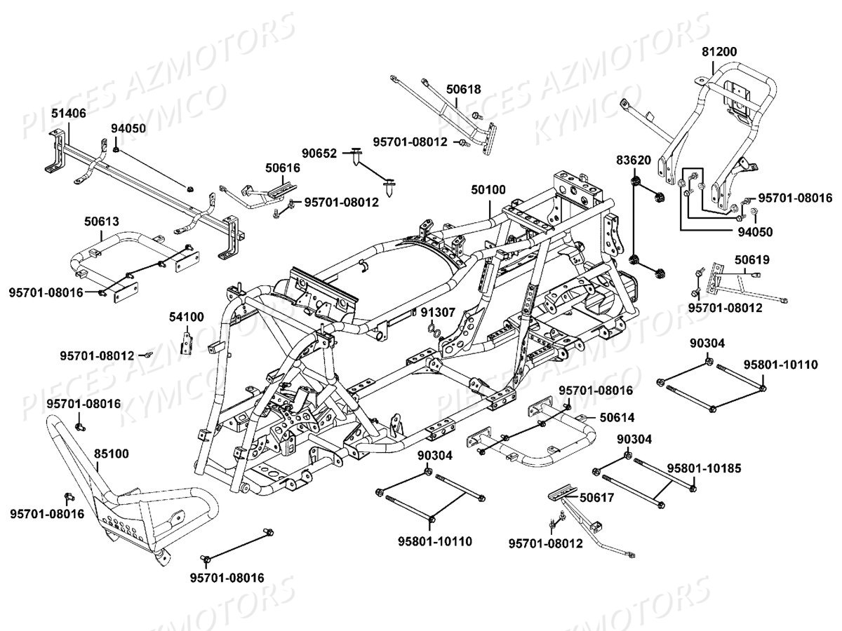 CHASSIS_BUMPER KYMCO Pieces MAXXER 400 IRS 4T EURO II (Type D.E : LB70AD/LB70BD)