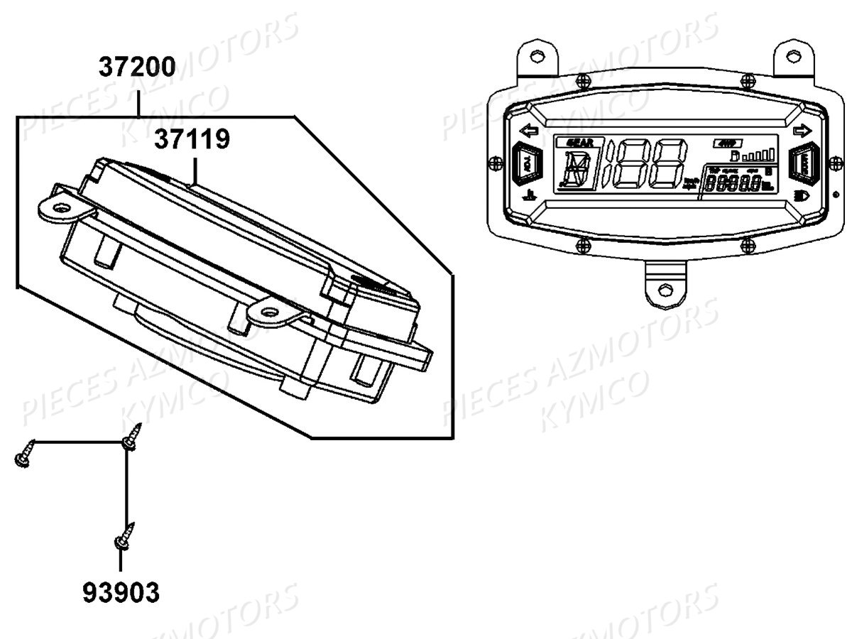 Comteur De Vitesse KYMCO Pieces MAXXER 400 IRS 4T EURO2 (LB70AD/LB70BD)