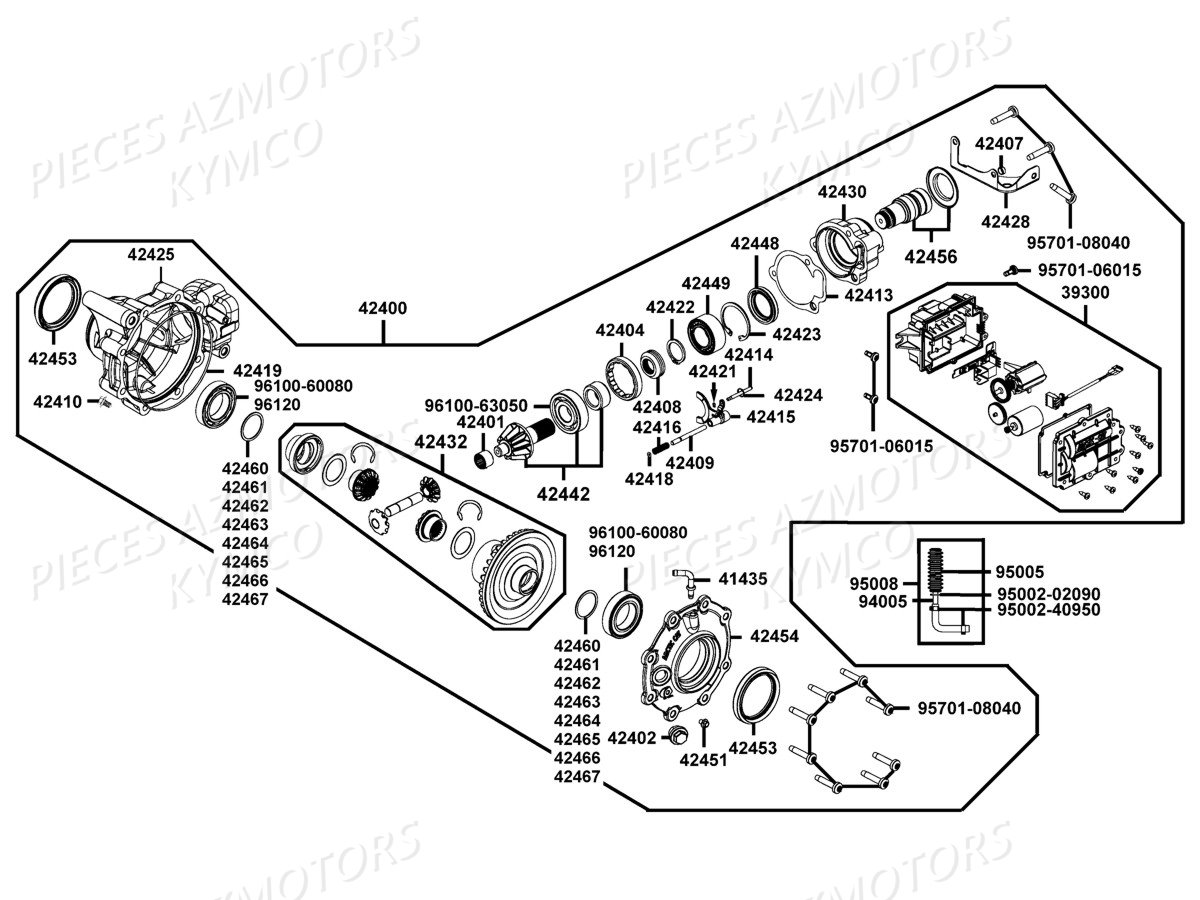 Differentiel Avant KYMCO Pieces MAXXER 400 IRS 4T EURO2 (LB70AD/LB70BD)