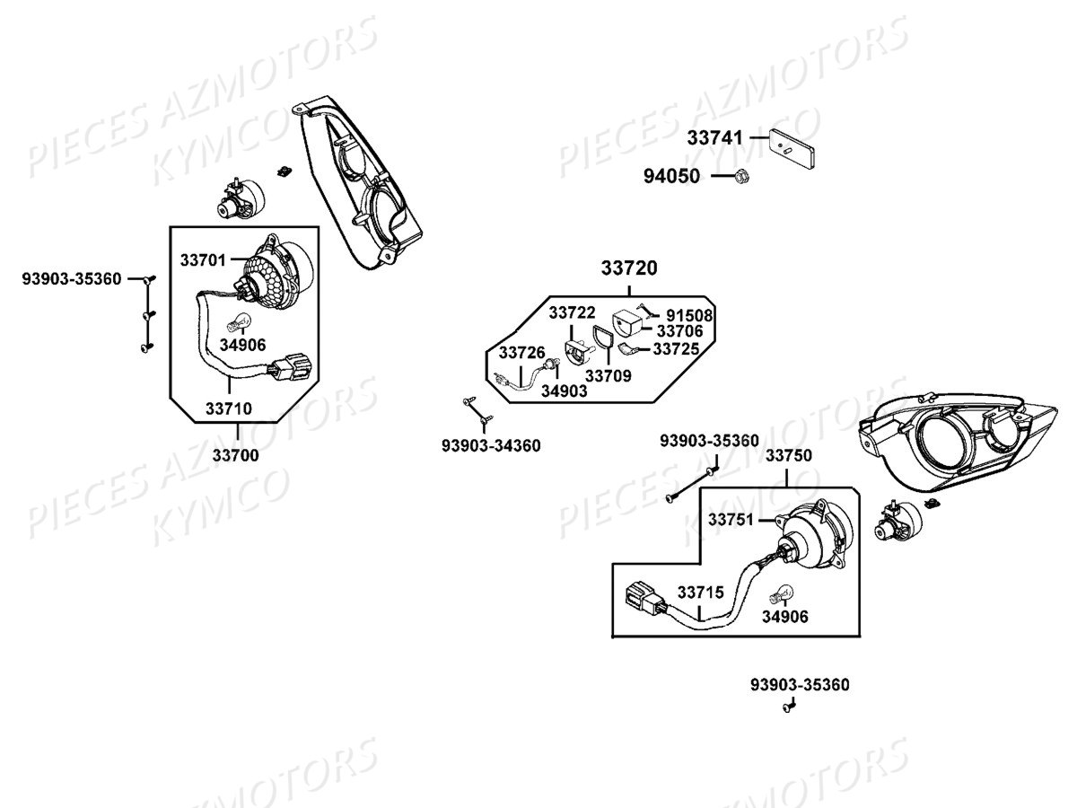 Feux Arriere KYMCO Pieces MAXXER 400 IRS 4T EURO2 (LB70AD/LB70BD)