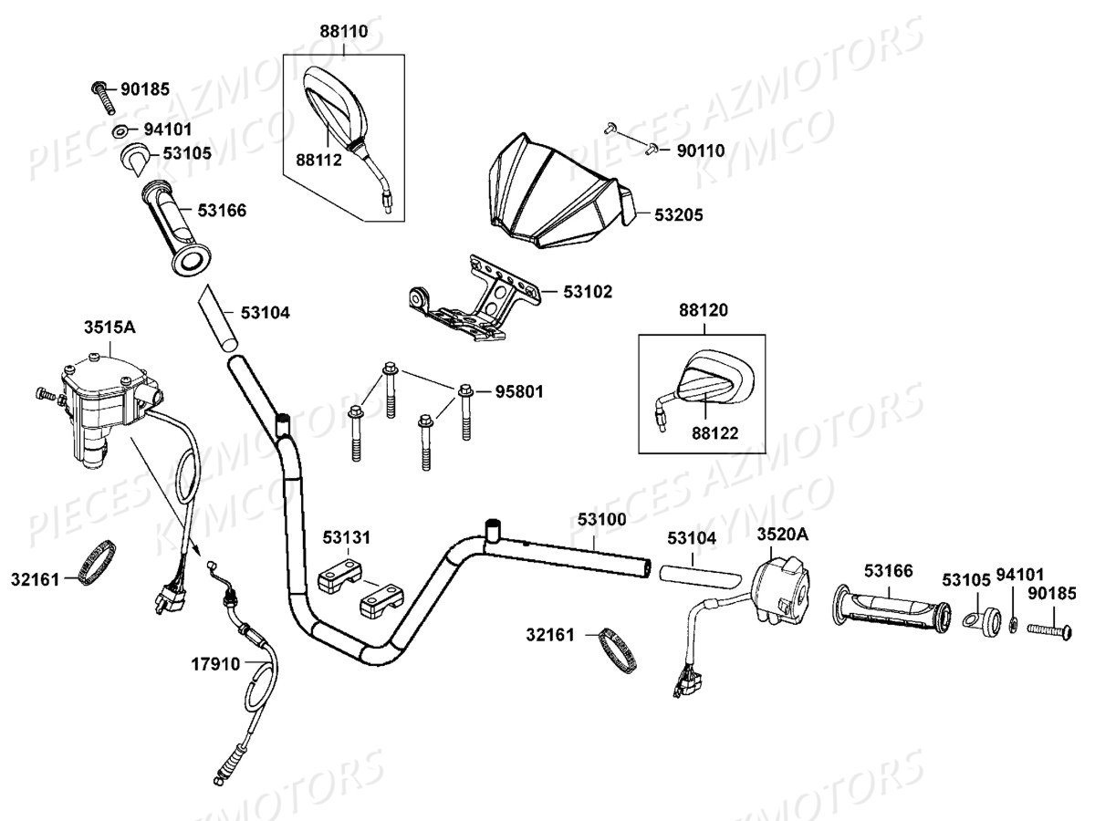 GUIDON RETROVISEURS pour MAXXER 400 IRS