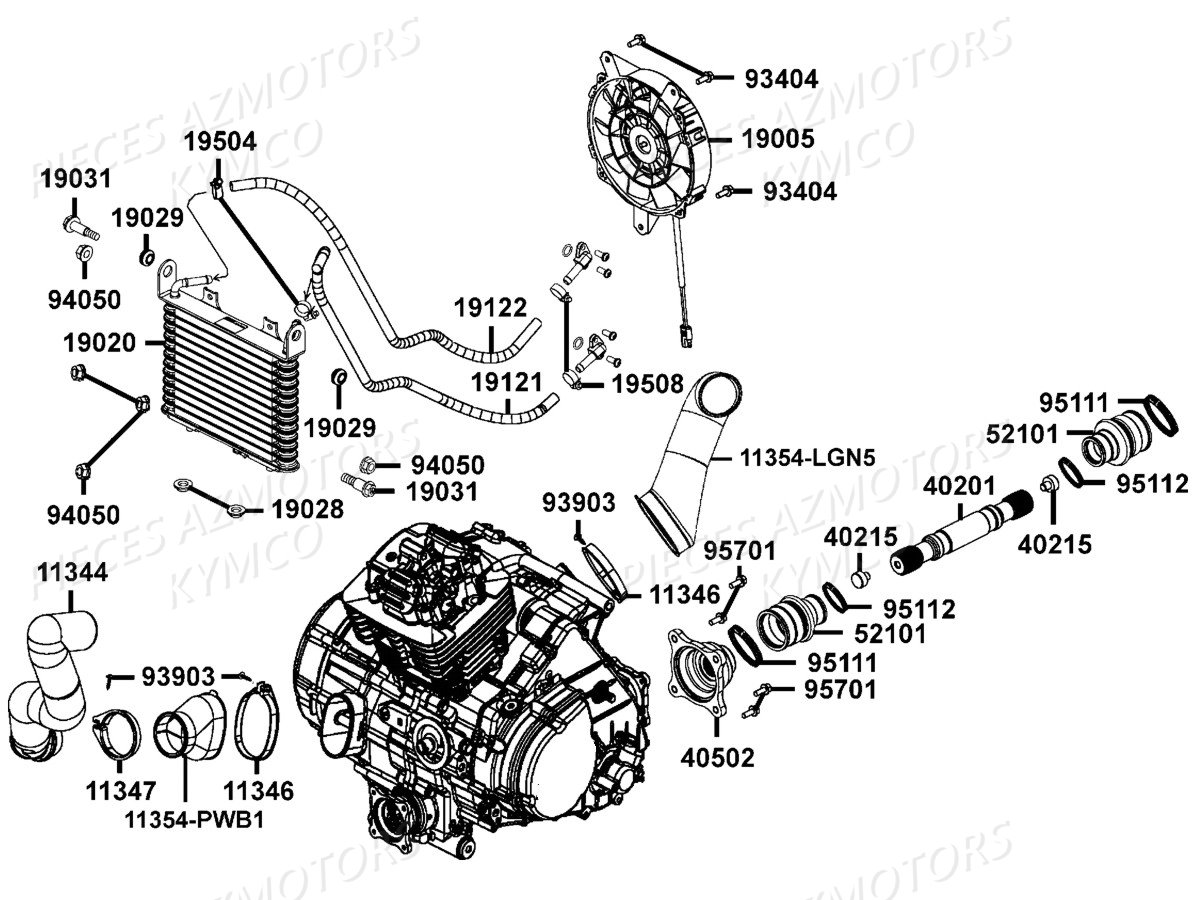 REFROIDISSEMENT KYMCO MAXXER 400 IRS