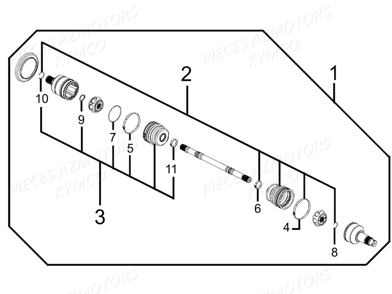 CARDAN_DETAIL KYMCO Pièces MAXXER 450I SE IRS EURO II (LC90DE)