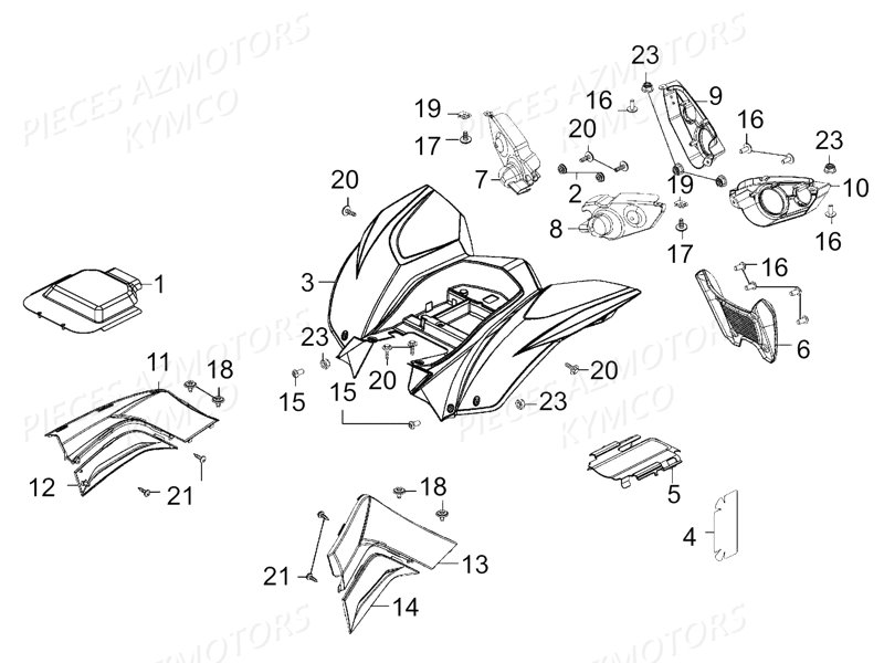 CARENAGES_ARRIERE KYMCO Pièces MAXXER 450I SE IRS EURO II (LC90DE)