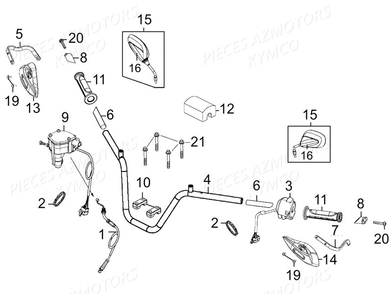 GUIDON RETROVISEURS pour MAXXER 450I SE