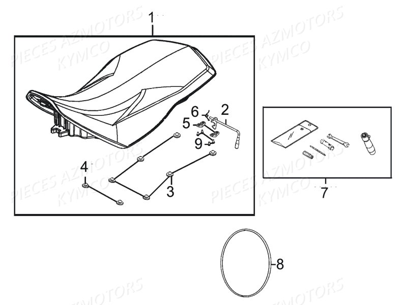 Selle KYMCO Pièces MAXXER 450I SE IRS EURO II (LC90DE)