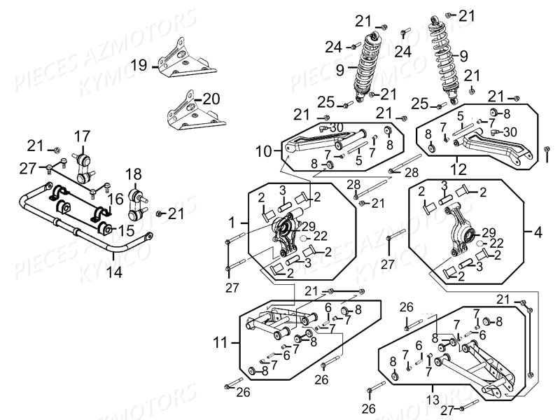 TRAIN ARRIERE pour MAXXER 450I SE