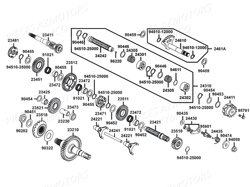 Transmission Primaire KYMCO Pièces MAXXER 450I SE IRS EURO II (LC90DE)