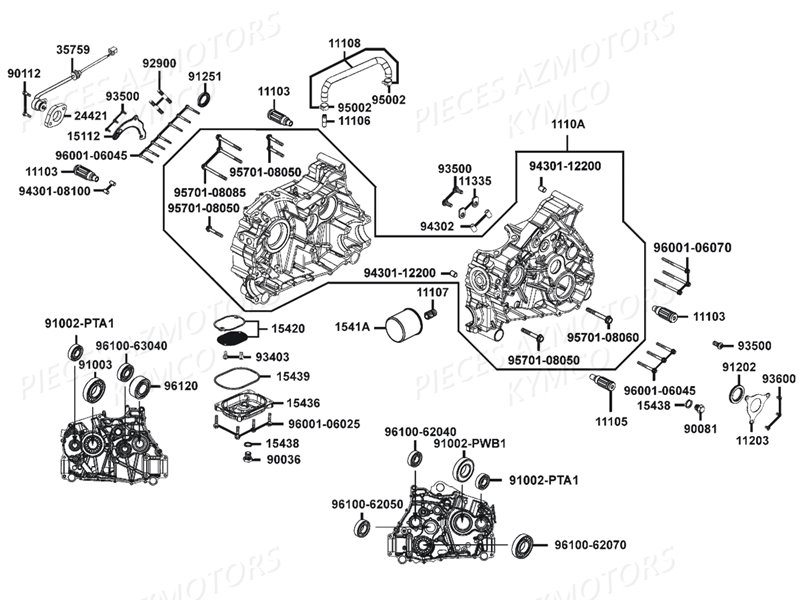 CARTERS_MOTEUR KYMCO Pièces MMAXXER 450I SE IRS EURO4 (LC90HE)I