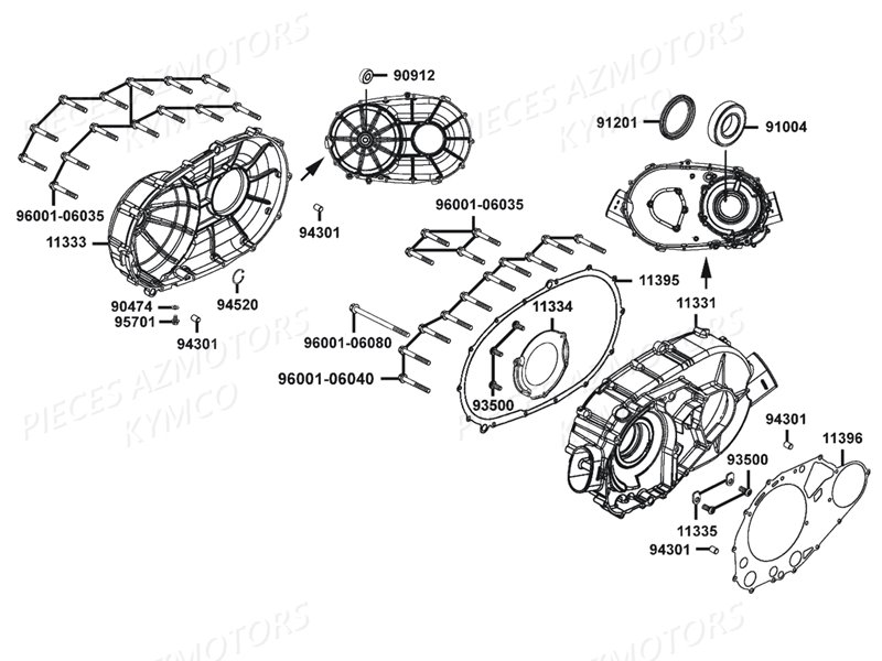 CARTER_DROIT KYMCO Pièces MMAXXER 450I SE IRS EURO4 (LC90HE)I