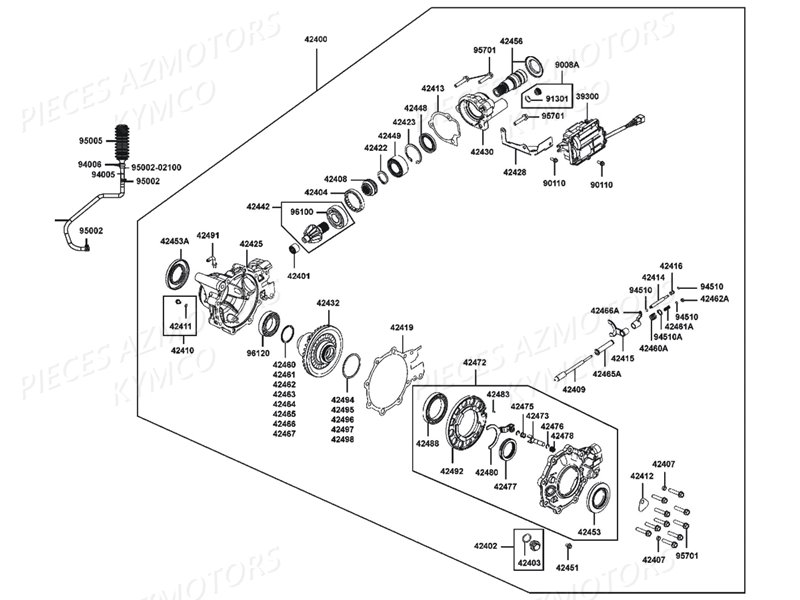 Differentiel Arriere KYMCO Pièces MAXXER 450I SE IRS EURO4 (LC90HE)